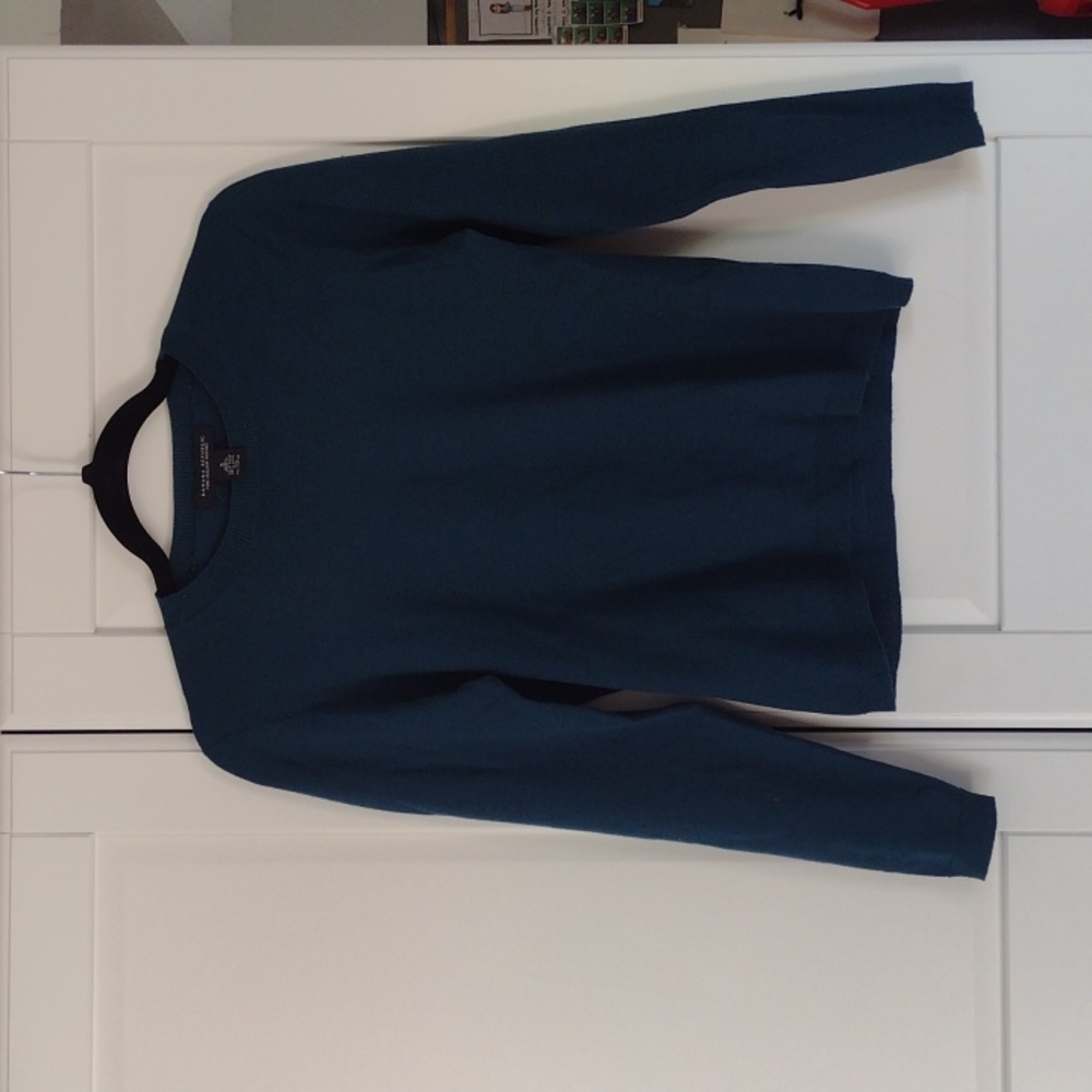Merino slim fit teal sweater